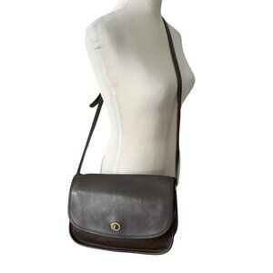 Coach City Bag Dark Brown Leather Shoulder Purse 9790 Vintage 1990s Glove Tanned